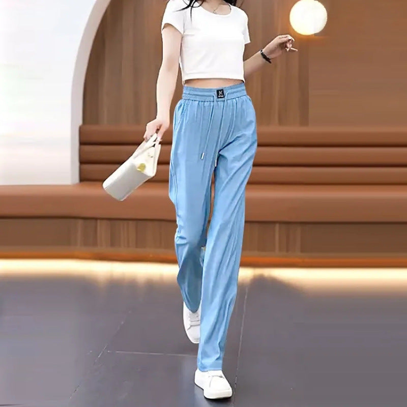 【40-100 kg】2026 nowe wysokiej jakości miękkie, swobodne spodnie z drapowaniem