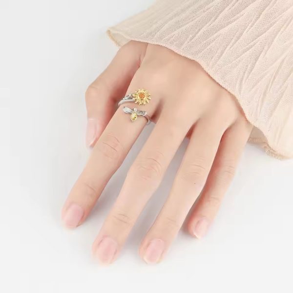 🔥【50% zniżki】Pierścionek Ze Słonecznikiem I Pszczołą🌻