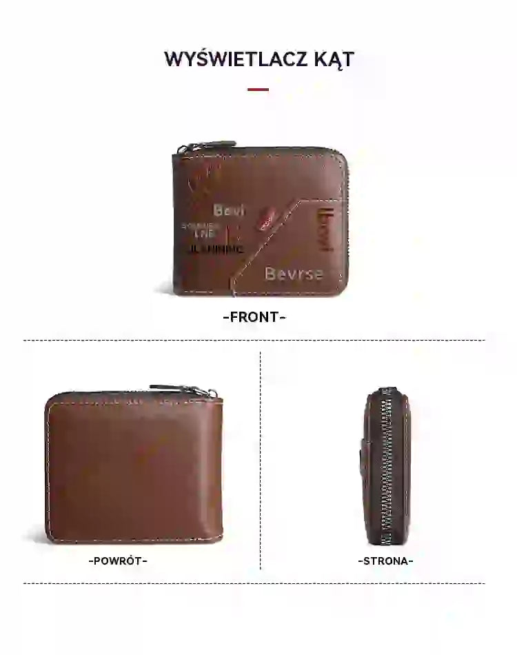 🔥🔥【Kup 1, otrzymaj 1 gratis】Nowy i stylowy męski portfel w stylu retro, zapinany na zamek.