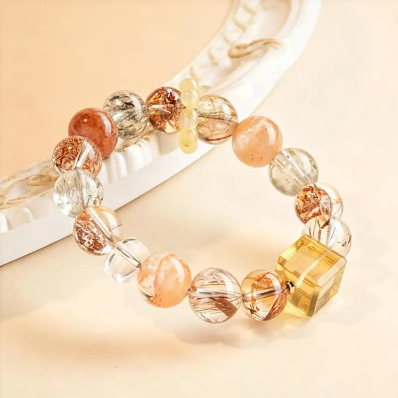 💫Natural Black Gold Crystal Bracelet - Wealth & Protection