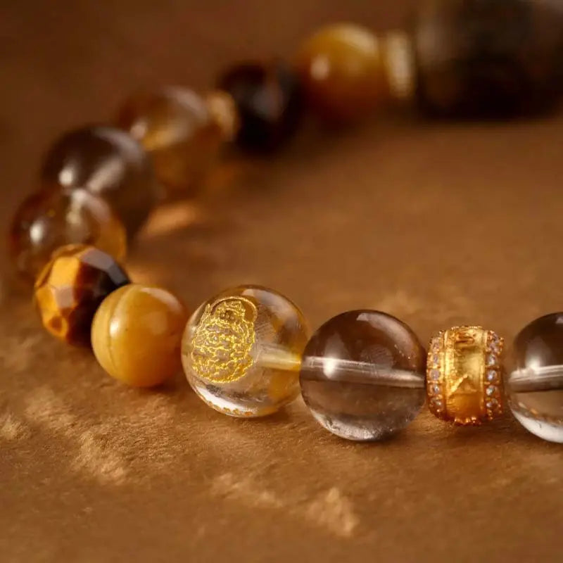 Citrine Tiger Eye Agarwood Bracelet | Year of the Horse Good Luck