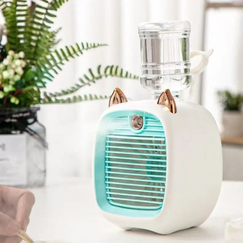 Viral "Little Fox" Mini Cooling Fan | Portable Humidifier Desk Fan
