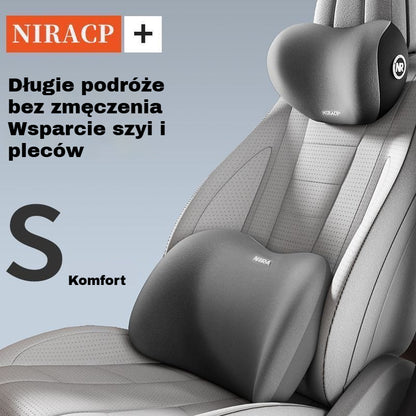 🚗 【30% zniżki】 Zestaw poduszki zagłówkowej i podparcia lędźwiowego do samochodu