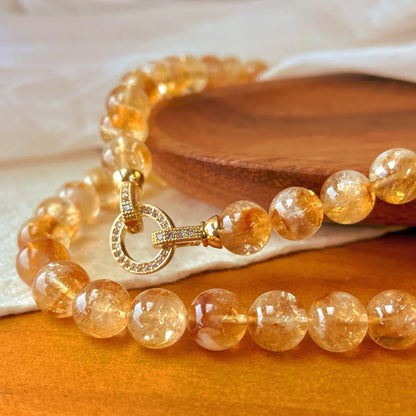 Natural Yellow Phantom Quartz & Citrine Necklace | Retro Chinese Style