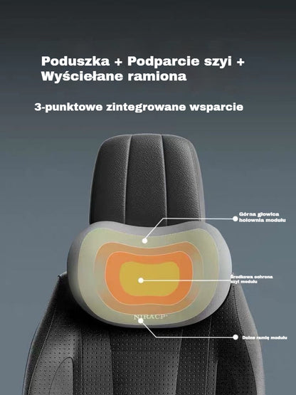 🚗 【30% zniżki】 Zestaw poduszki zagłówkowej i podparcia lędźwiowego do samochodu