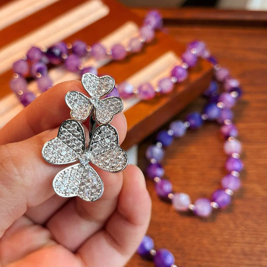 Dreamy Amethyst and Chalcedony Long Necklace | Versatile Necklace