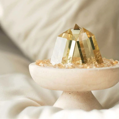 Natural Citrine Crystal Column (with Base) | Wealth-Attracting Feng Shui Ornament