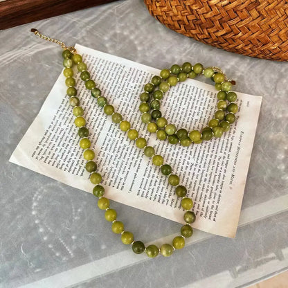Vintage Natural Southern Jade "Starry Sky" Collarbone Necklace