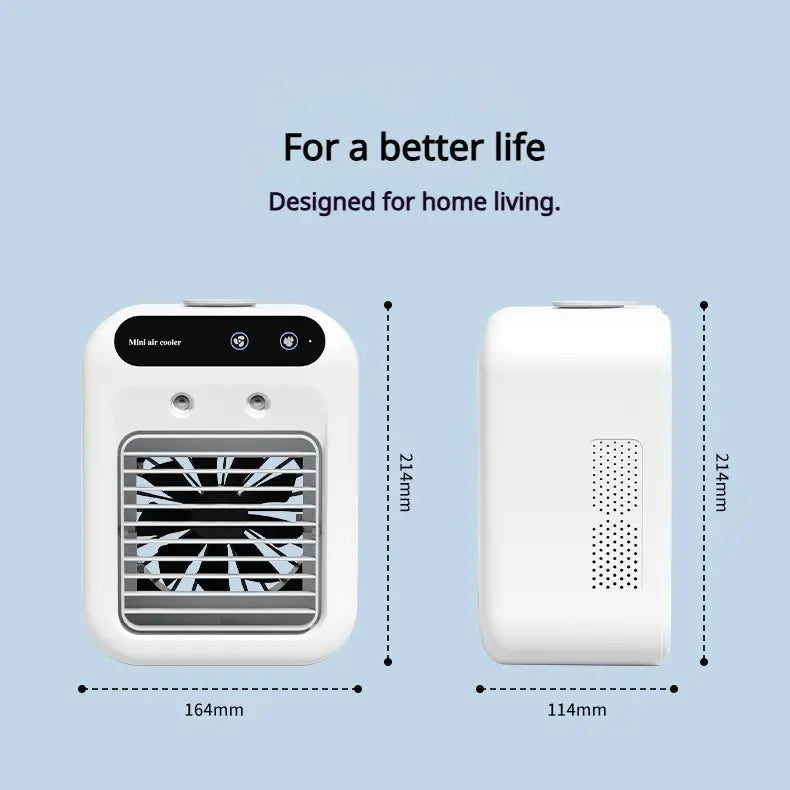 Portable USB Mini Air Cooler | Quiet Desktop Mist Fan