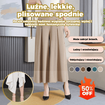 ✨-49% | Modne spodnie damskie z szerokimi nogawkami 💃 Wysoki stan | Lekkość i komfort [M-5XL]