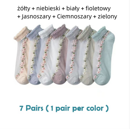 😍Oferta specjalna: 💐【Kup 7, a 1 dostaniesz gratis (łącznie 8 par)】🧦Letnie oddychające skarpetki z nadrukiem Materiał: bawełna