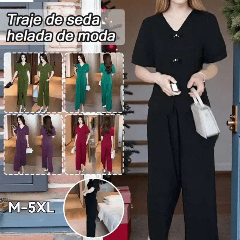 🔥 Conjunto casual de moda 🌸 Top + pantalones anchos | Ligero, cómodo y perfecto para el verano