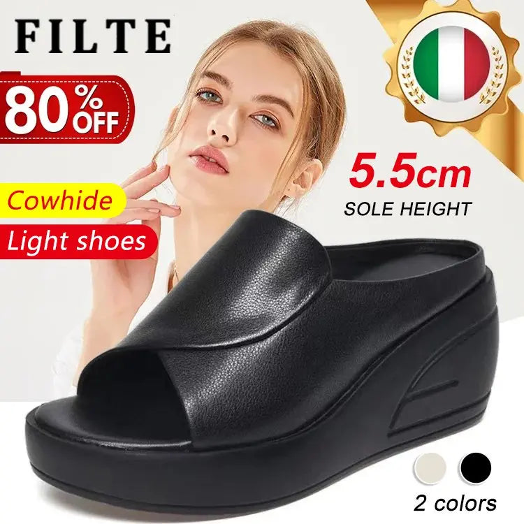 【30% ZNIŻKI】🔥[Obcas 5,5 cm] 【35-42】Sandały na koturnie z miękką podeszwą