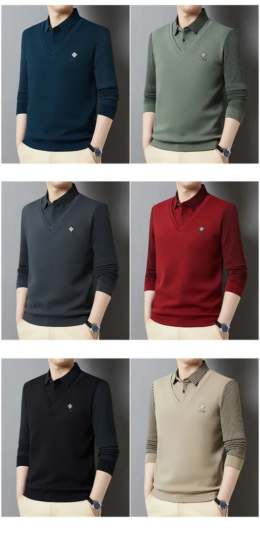 🔥【M-4XL】Męski dwuczęściowy ciepły top z kaszmiru premium