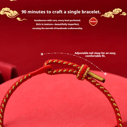 🐎Piękna, czerwona, pleciona bransoletka z miedzi na Rok Konia