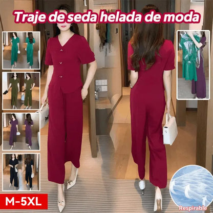 🔥 Conjunto casual de moda 🌸 Top + pantalones anchos | Ligero, cómodo y perfecto para el verano