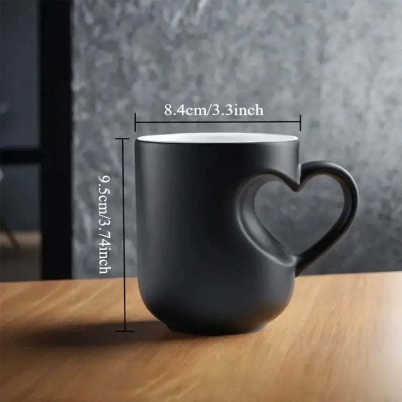 📢📢50% zniżki!!! ⏰ Ceramiczny kubek na Walentynki, uchwyt w kształcie serca, zmieniający kolor💝✨