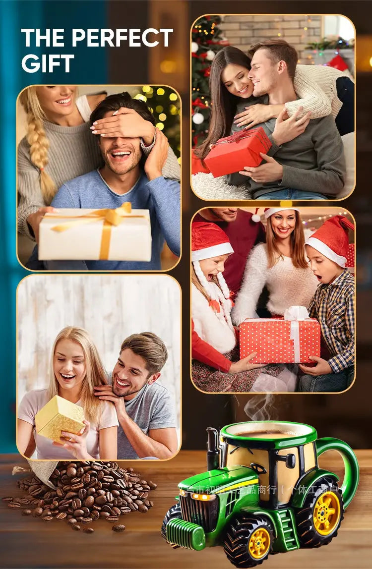 😊☕Retro filiżanka do kawy w kształcie traktora rolniczego