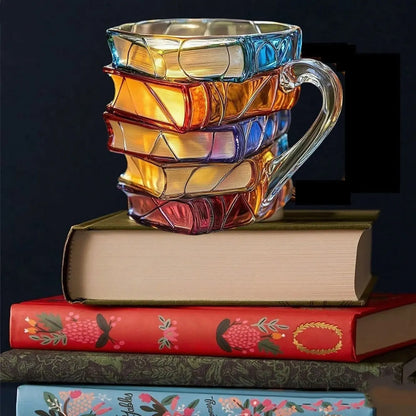 📚3D malowany kubek do kawy w kształcie książki