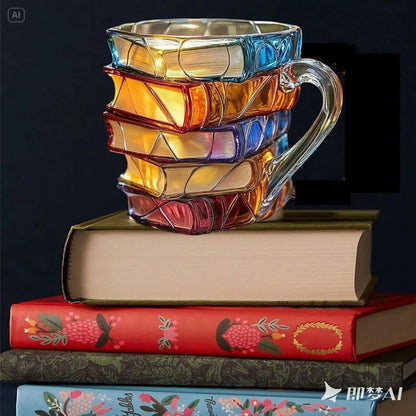 📚3D malowany kubek do kawy w kształcie książki