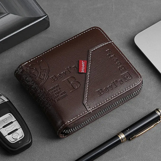 🔥🔥【Kup 1, otrzymaj 1 gratis】Nowy i stylowy męski portfel w stylu retro, zapinany na zamek.