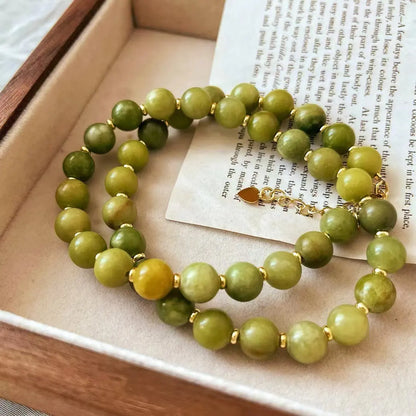 Vintage Natural Southern Jade "Starry Sky" Collarbone Necklace