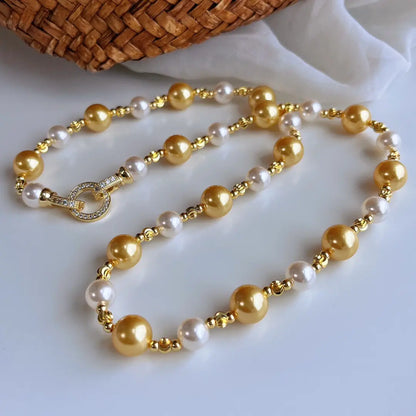 Quiet Luxury Faux- Pearl Necklace with Dual-Clasp