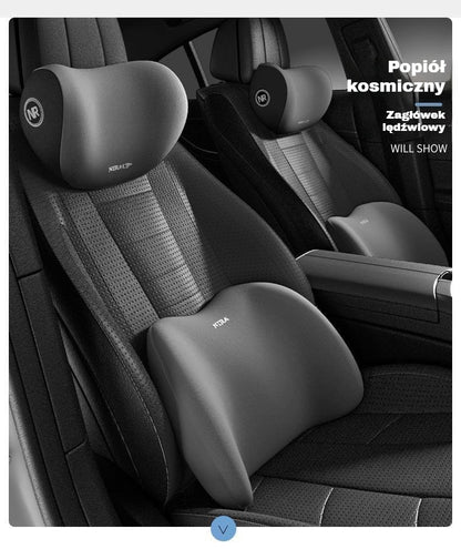 🚗 【30% zniżki】 Zestaw poduszki zagłówkowej i podparcia lędźwiowego do samochodu