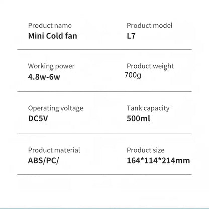 Summer Desktop Cooling Fan | Quiet Water-Cooled Mist Fan