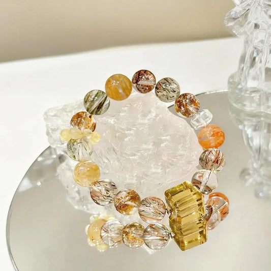 💫Natural Black Gold Crystal Bracelet - Wealth & Protection