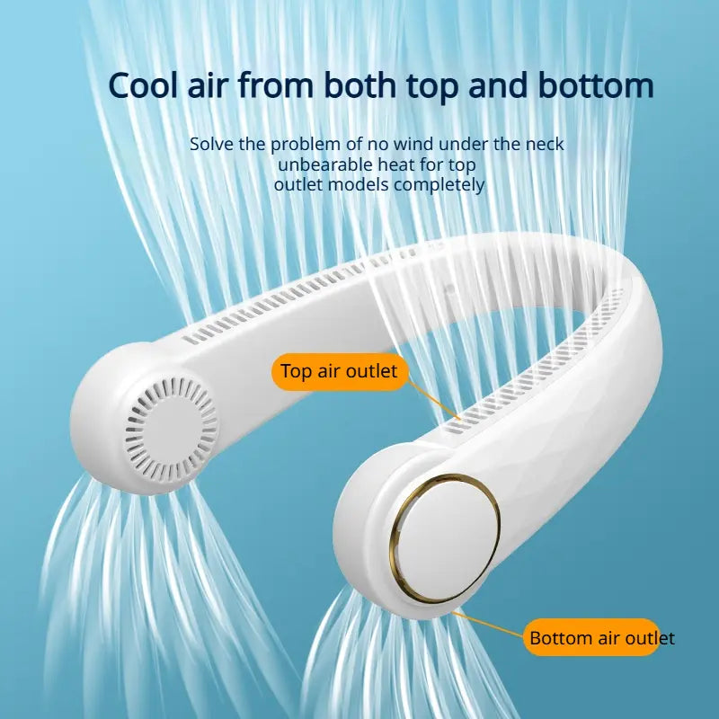 Portable USB Neck Fan | Mini Rechargeable Hands-Free Fan for Sports