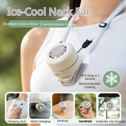2026 Portable Semiconductor Neck Fan | Compact Cold Compress Cooler