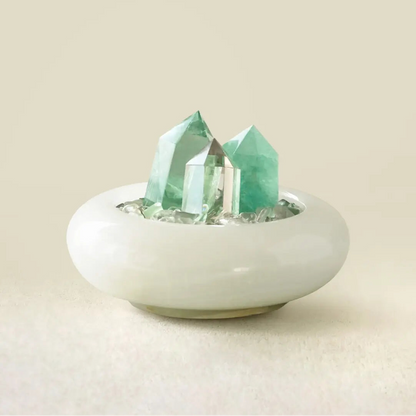 Natural Green Fluorite Crystal Pyramid - Healing Meditation Stone