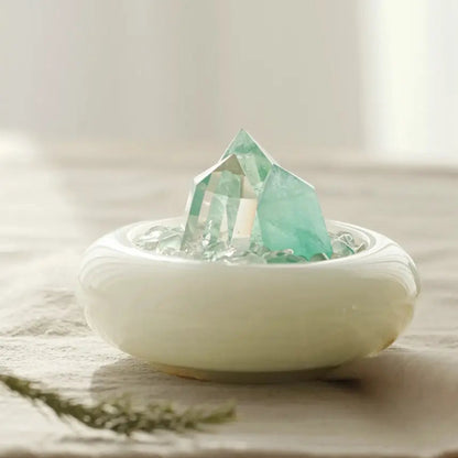 Natural Green Fluorite Crystal Pyramid - Healing Meditation Stone