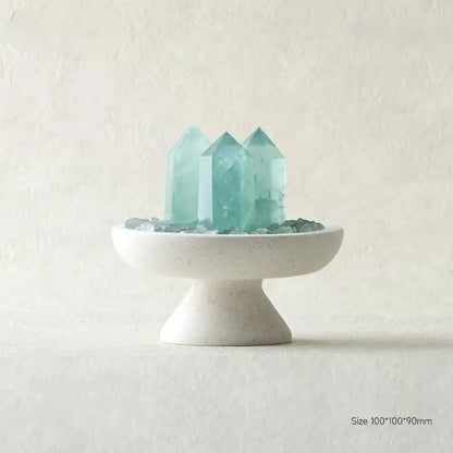 Natural Green Fluorite Crystal Pyramid - Healing Meditation Stone