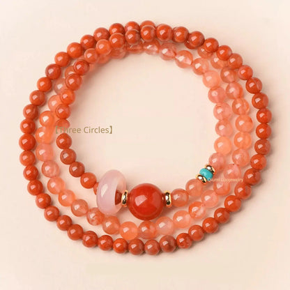 🟠Exquisite Agate & Crystal Multi-Wrap Bracelet for Good Fortune