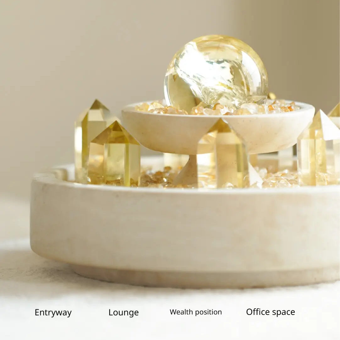 ✨Natural Citrine Crystal Column (with Base) | Wealth-Attracting Feng Shui Ornament