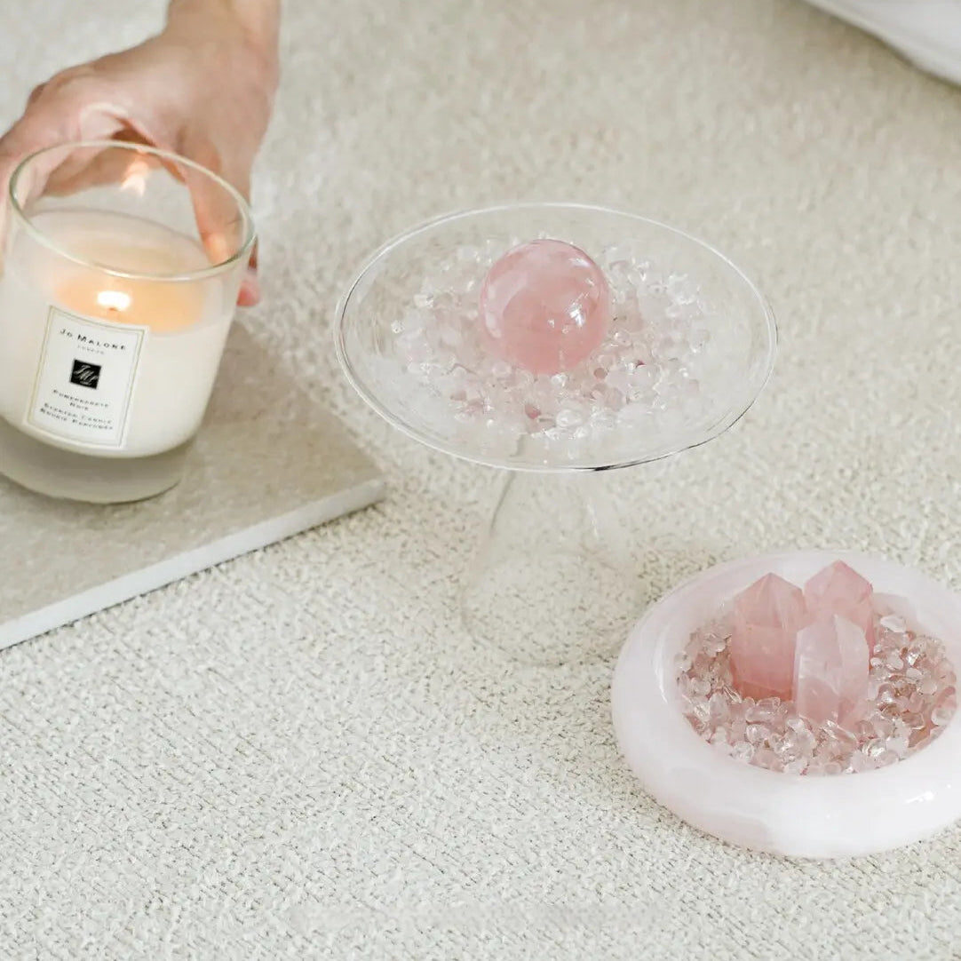 Pink Crystal "Cup of Love" — Crystal Home Décor Accent