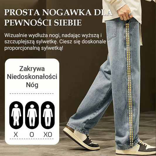 🥳Premiera nowego produktu💐Męskie luźne proste dżinsy