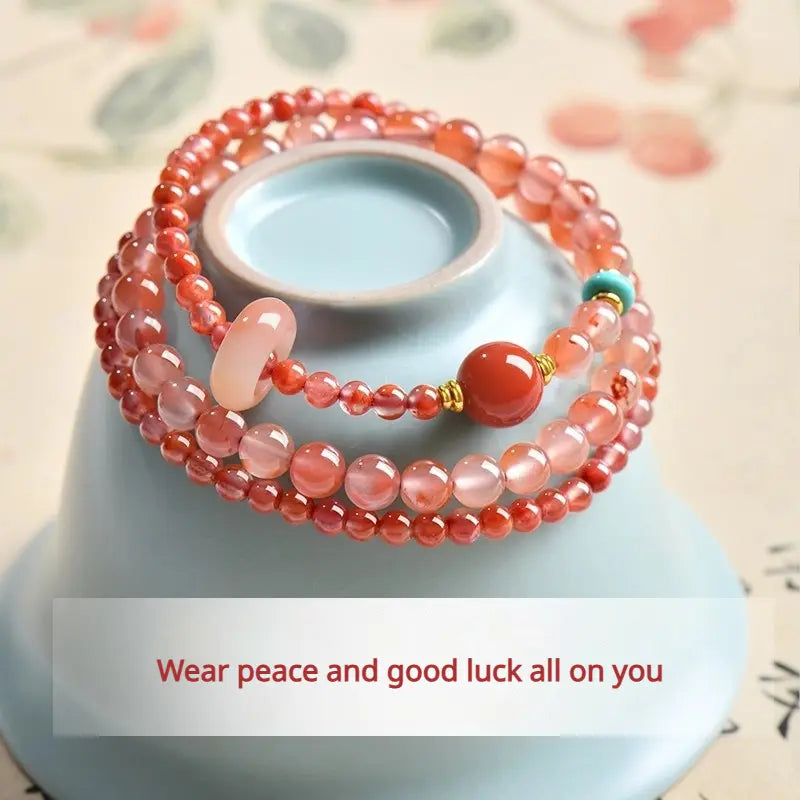 🟠Exquisite Agate & Crystal Multi-Wrap Bracelet for Good Fortune