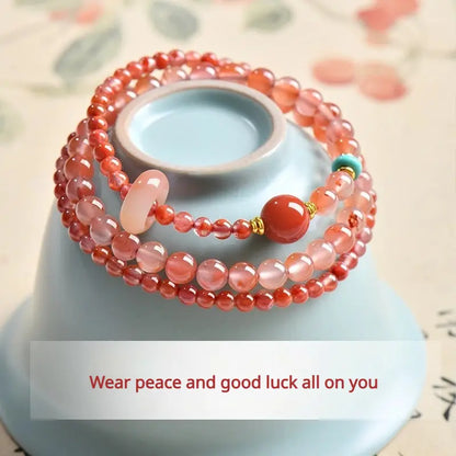🟠Exquisite Agate & Crystal Multi-Wrap Bracelet for Good Fortune