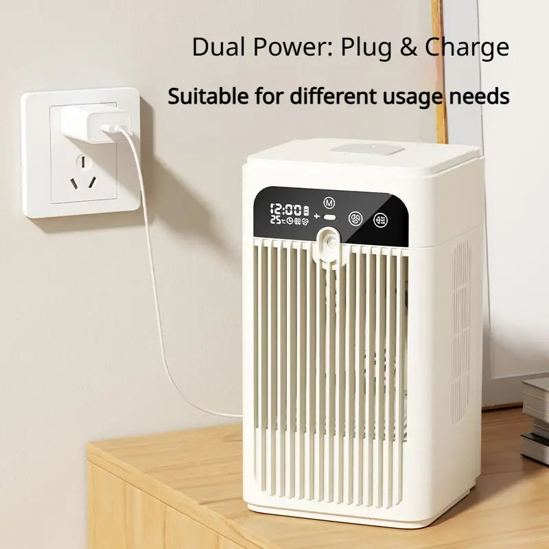 Portable Desktop Air Cooler Fan | Smart Timer Mini Cooling Fan