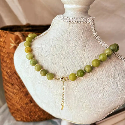 Vintage Natural Southern Jade "Starry Sky" Collarbone Necklace