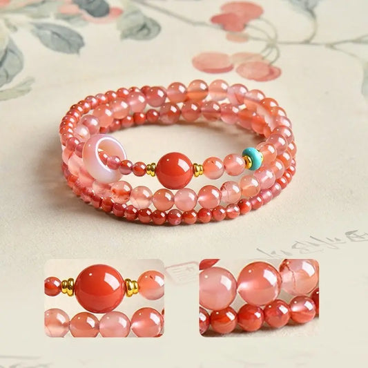 🟠Exquisite Agate & Crystal Multi-Wrap Bracelet for Good Fortune