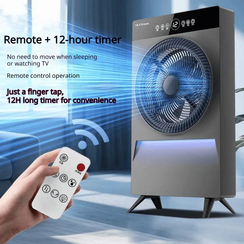 Voice-Controlled Air Circulation Fan | Floor-Standing Mist Cooler