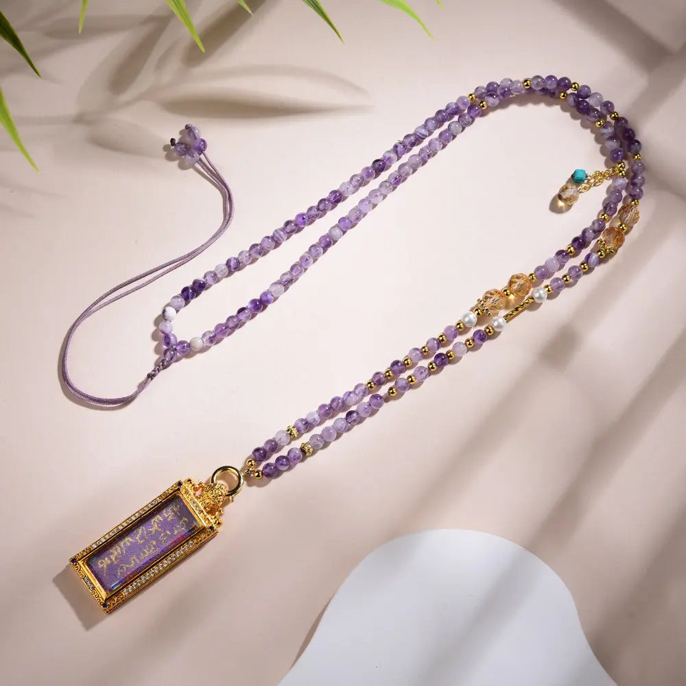 🔮Amethyst  Necklace - Natural Crystal Healing Pendant