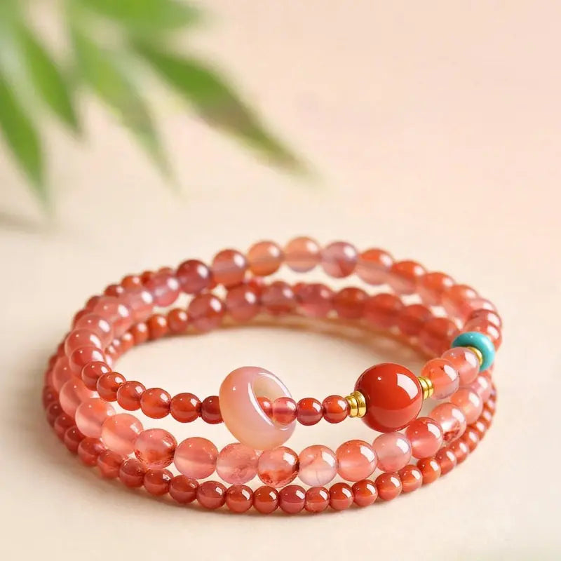 🟠Exquisite Agate & Crystal Multi-Wrap Bracelet for Good Fortune