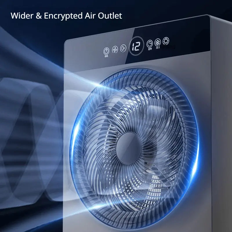 Voice-Controlled Air Circulation Fan | Floor-Standing Mist Cooler