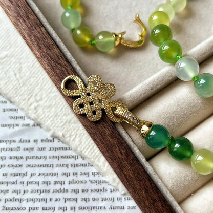 Vintage Apple Green Chrysoprase Sweater Necklace | Multi-Wear Design