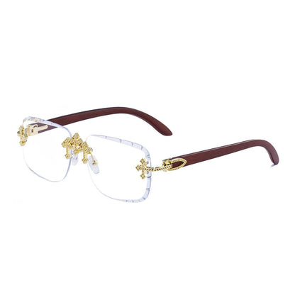 Nowe europejskie i amerykańskie okulary przeciwsłoneczne retro bez oprawek z 2026 r.